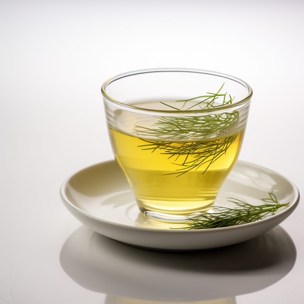 A glass cup of fennel tea - best teas for hangovers